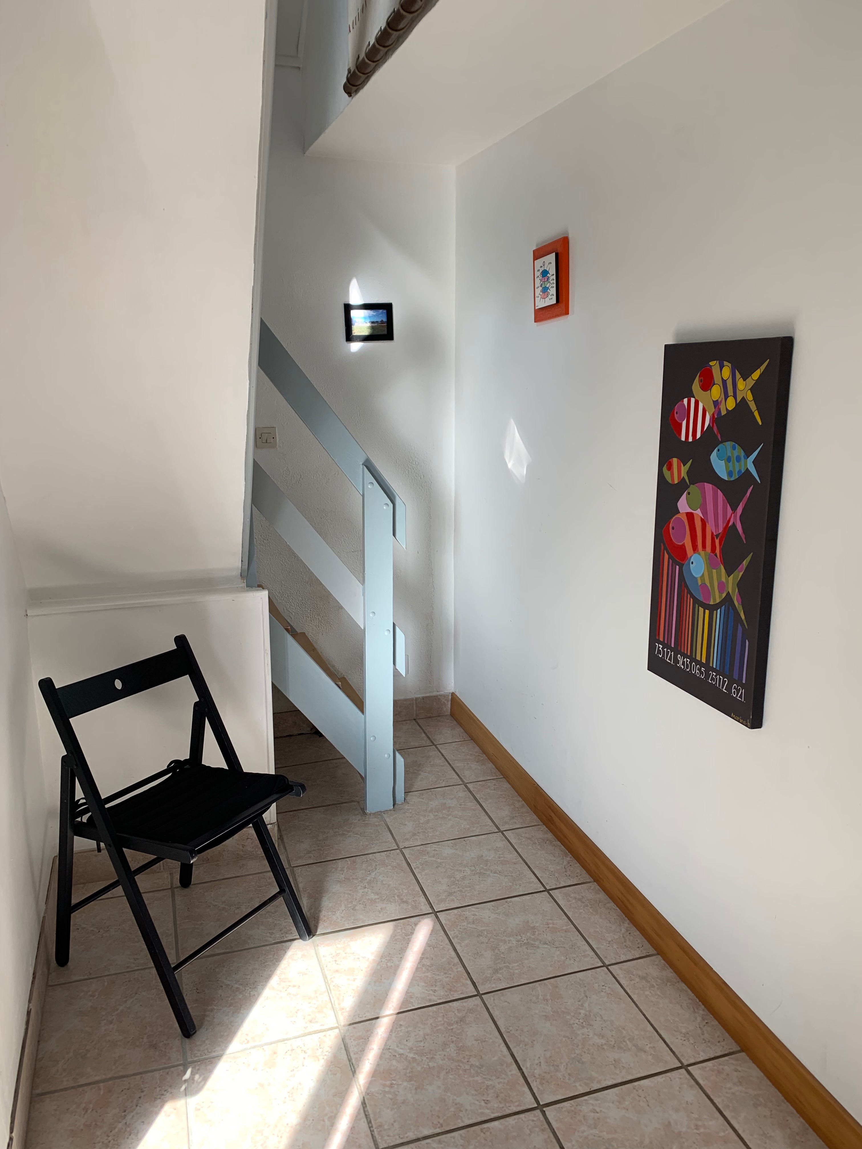Accès à l’étage par escalier de meunier